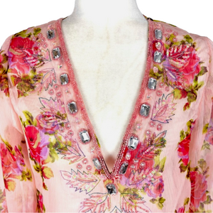 Ravirga sheer pink swimsuit cover-up